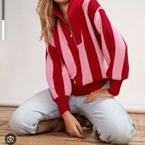 Kitri Lorna Knit Zipper Sweater with Pearl Zipper XS